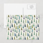 Modern Christmas Trees Illustrated Pattern Briefkaart (Voorkant / Achterkant)