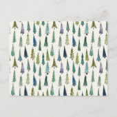 Modern Christmas Trees Illustrated Pattern Briefkaart (Voorkant)