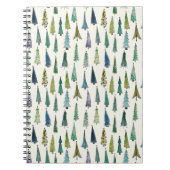 Modern Christmas Trees Illustrated Pattern Notitieboek (Voorkant)
