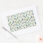 Modern Christmas Trees Illustrated Pattern Rechthoekige Sticker (Envelop)