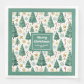 Modern Christmas Trees Minimalist Paper Napkins Servet (Voorkant)