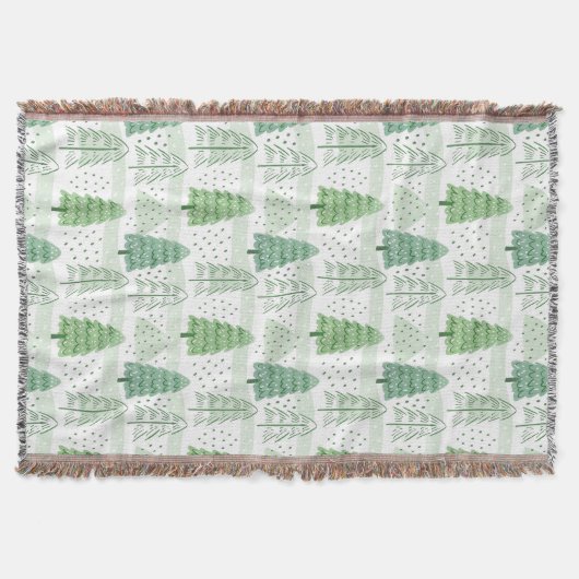 Modern Christmas Trees Pattern Deken (Voorkant)