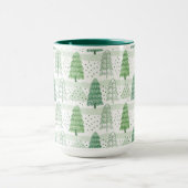 Modern Christmas Trees Pattern Mok (Midden)