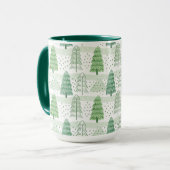 Modern Christmas Trees Pattern Mok (Voorkant links)