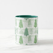 Modern Christmas Trees Pattern Mok (Midden)