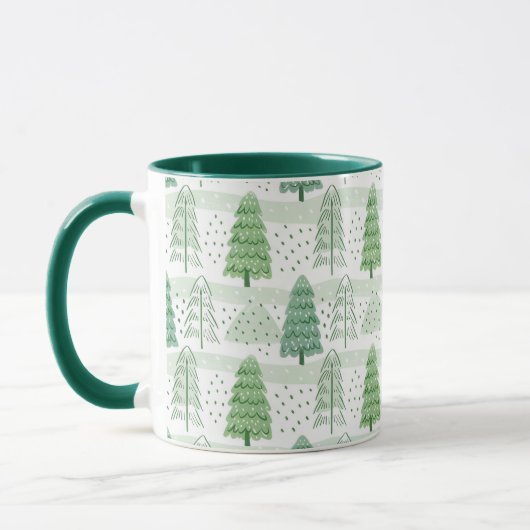 Modern Christmas Trees Pattern Mok (Links)