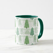 Modern Christmas Trees Pattern Mok (Voorkant rechts)
