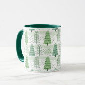 Modern Christmas Trees Pattern Mok (Voorkant links)