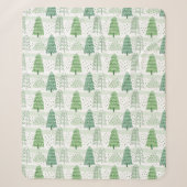 Modern Christmas Trees Pattern Sherpa Deken (Voorkant)