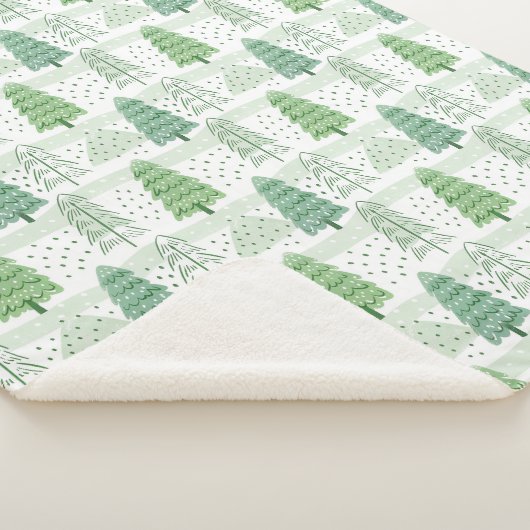 Modern Christmas Trees Pattern Sherpa Deken (3/4)