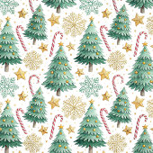 Modern Christmas trees tablecloth red green gold Tafelkleed