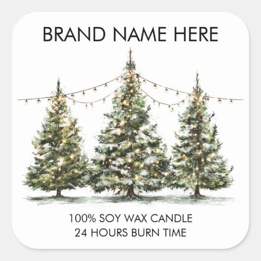 Modern Christmas Trees with Light Candle Labels (Voorkant)