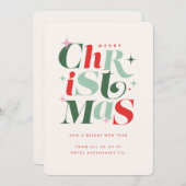 Modern Christmas Typography Company Feestdagenkaart (Voorkant / Achterkant)