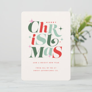 Modern Christmas Typography Company Feestdagenkaart