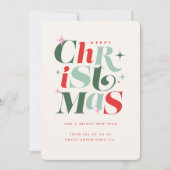 Modern Christmas Typography Company Feestdagenkaart (Voorkant)