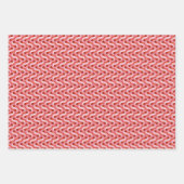 Modern Christmas Wavy Geometric Stripe in Bold Red Inpakpapier Vel (Voorkant)
