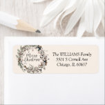 Modern Christmas Wildflower krans retouradres Etiket<br><div class="desc">Welkom het feestelijke seizoen in stijl met onze Modern Wildflower Wreath Christmas Return Address Label! Dit prachtige, moderne minimal design heeft warme, aardse tinten met gedempte kleuren en een delicate handgetekende krans van vakantiegroen. Perfect voor het toevoegen van een verfijnd gevoel van smaak en verfijning aan elke envelop of brief,...</div>