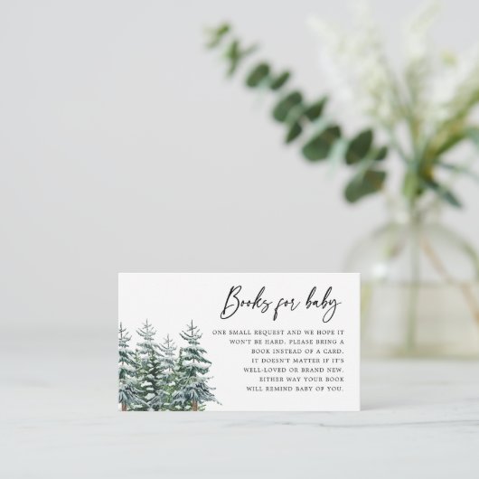 Modern Christmas Winter Baby shower Boeken voor ba Informatiekaartje (Staand voorkant)
