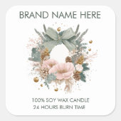Modern Christmas Wreath | Candle Labels (Voorkant)