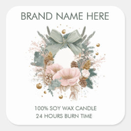 Modern Christmas Wreath | Candle Labels
