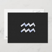 Modern Chrome like Aquarius Zodiac Sign on Snake Briefkaart (Voorkant / Achterkant)