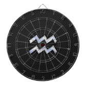 Modern Chrome like Aquarius Zodiac Sign on Snake Dartbord (Voorkant)
