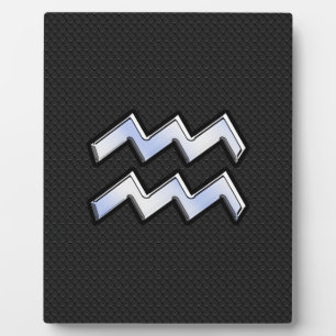 Modern Chrome like Aquarius Zodiac Sign on Snake Fotoplaat