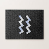 Modern Chrome like Aquarius Zodiac Sign on Snake Legpuzzel (Horizontaal)