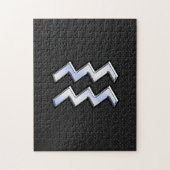 Modern Chrome like Aquarius Zodiac Sign on Snake Legpuzzel (Verticaal)