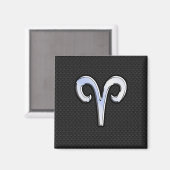 Modern Chrome like Aries Zodiac Sign Magneet (Voorkant / Achterkant)
