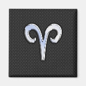 Modern Chrome like Aries Zodiac Sign Magneet (Voorkant)