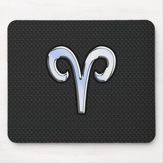 Modern Chrome like Aries Zodiac Sign Muismat (Voorkant)
