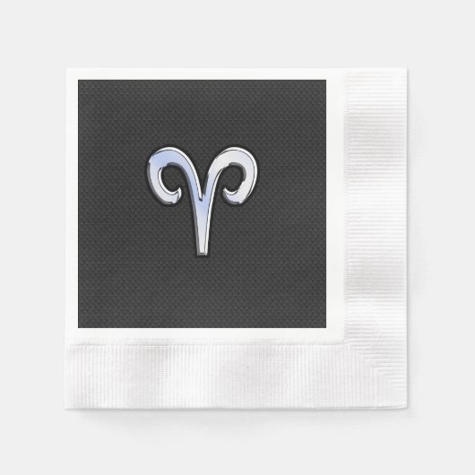 Modern Chrome like Aries Zodiac Sign Servetten (Voorkant)