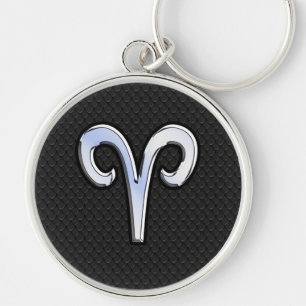 Modern Chrome like Aries Zodiac Sign Sleutelhanger