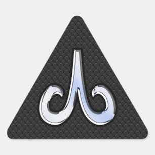 Modern Chrome like Aries Zodiac Sign Sticker