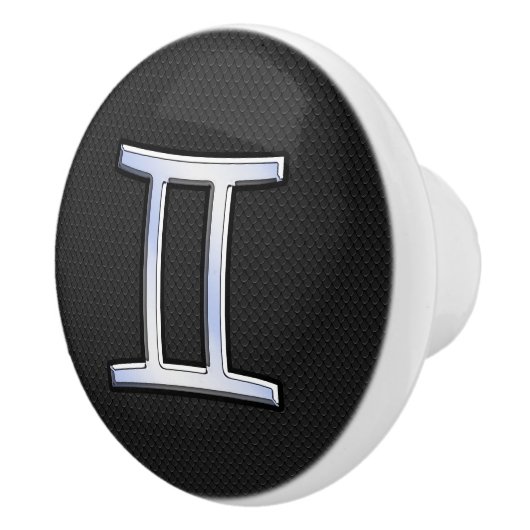 Modern Chrome like Gemini Zodiac Sign Keramische Knop (Rechts)