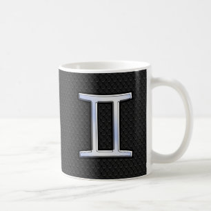 Modern Chrome like Gemini Zodiac Sign Koffiemok