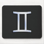 Modern Chrome like Gemini Zodiac Sign Muismat (Voorkant)
