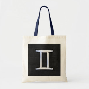 Modern Chrome like Gemini Zodiac Sign Tote Bag
