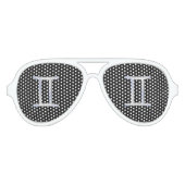 Modern Chrome like Gemini Zodiac Symbol Aviator Zonnebril (Voorkant)