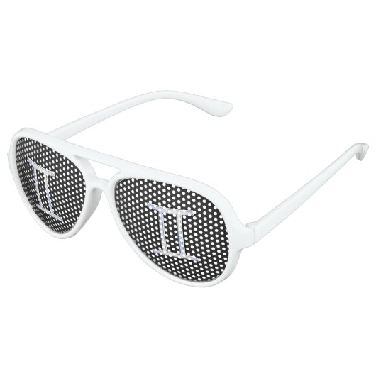 Modern Chrome like Gemini Zodiac Symbol Aviator Zonnebril (Gekanteld)