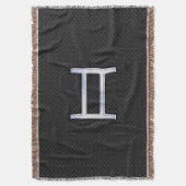 Modern Chrome like Gemini Zodiac Symbol Deken (Voorkant Verticaal)