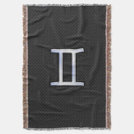 Modern Chrome like Gemini Zodiac Symbol Deken (Voorkant Verticaal)