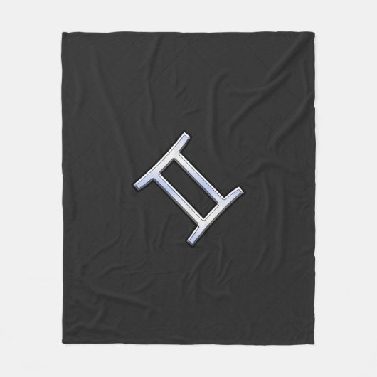 Modern Chrome like Gemini Zodiac Symbol Fleece Deken (Voorkant)