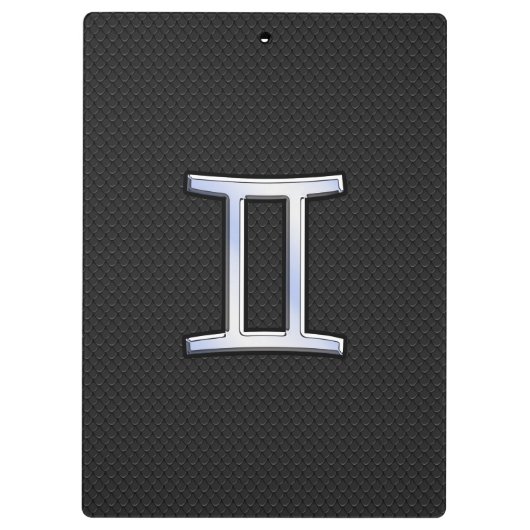 Modern Chrome like Gemini Zodiac Symbol Klembord (Achterkant)