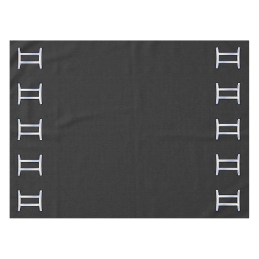 Modern Chrome like Gemini Zodiac Symbol Tafelkleed (Voorkant (Horizontaal))