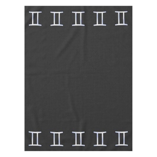 Modern Chrome like Gemini Zodiac Symbol Tafelkleed (Voorkant)