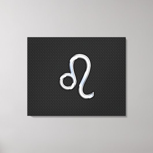 Modern Chrome like Leo Sign on slangenhuid Canvas Afdruk (Voorkant)