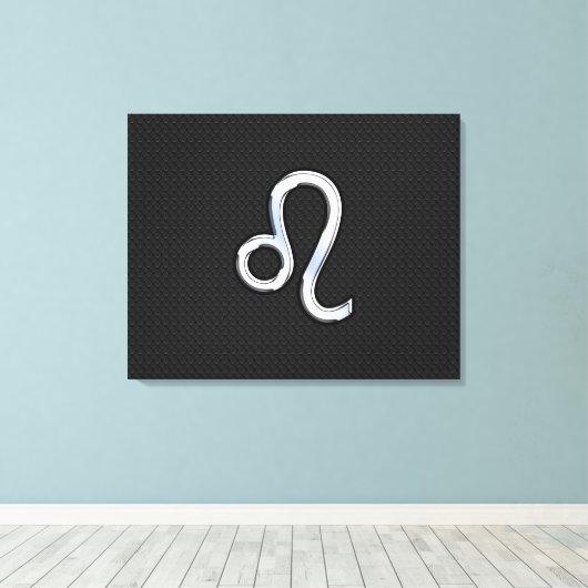 Modern Chrome like Leo Sign on slangenhuid Canvas Afdruk (Insitu (Houten vloer))