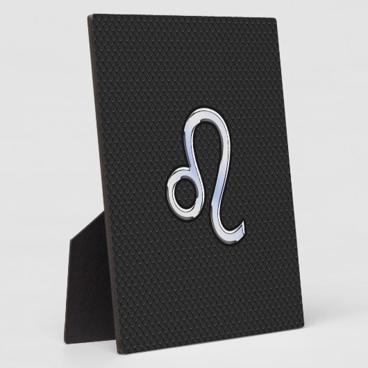 Modern Chrome like Leo Sign on slangenhuid Fotoplaat (Zijkant)